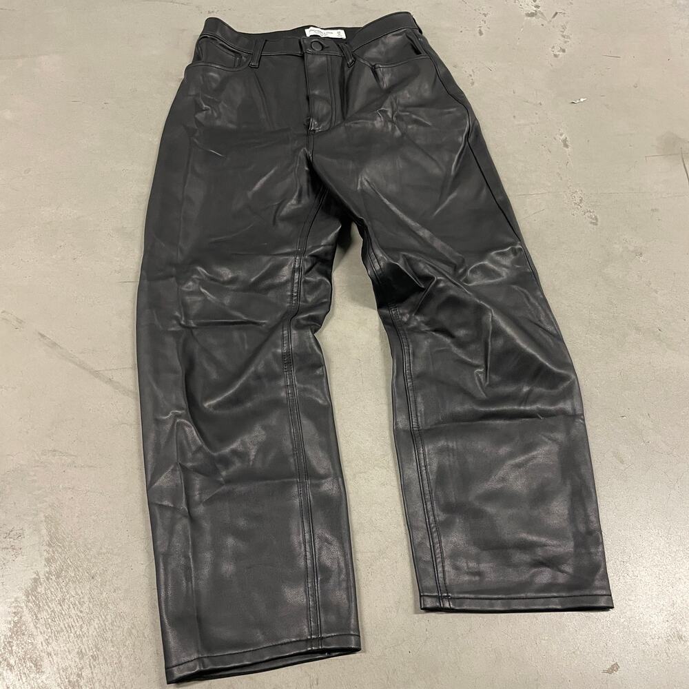 Y2K baggy Abercrombie & fitch leather cropped pants 28x24